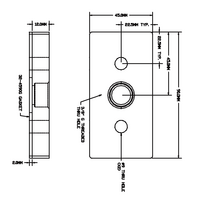32-459038G-1SS MODULAR SOLUTIONS PNEUMATIC PLATE 45MM X 90MM WITH GASKET 3/8 G THREADED CENTER THRU HOLE